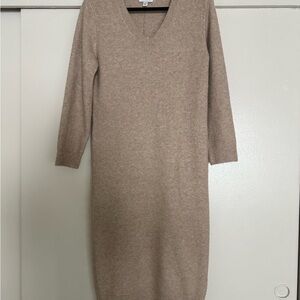 Topshop Beige Long Sleeve Dress